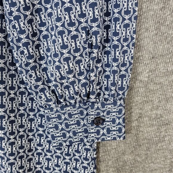 C Wonder by Christian Siriano Dress Womens Medium Blue White Long Sleeve Midi - Picture 9 of 13